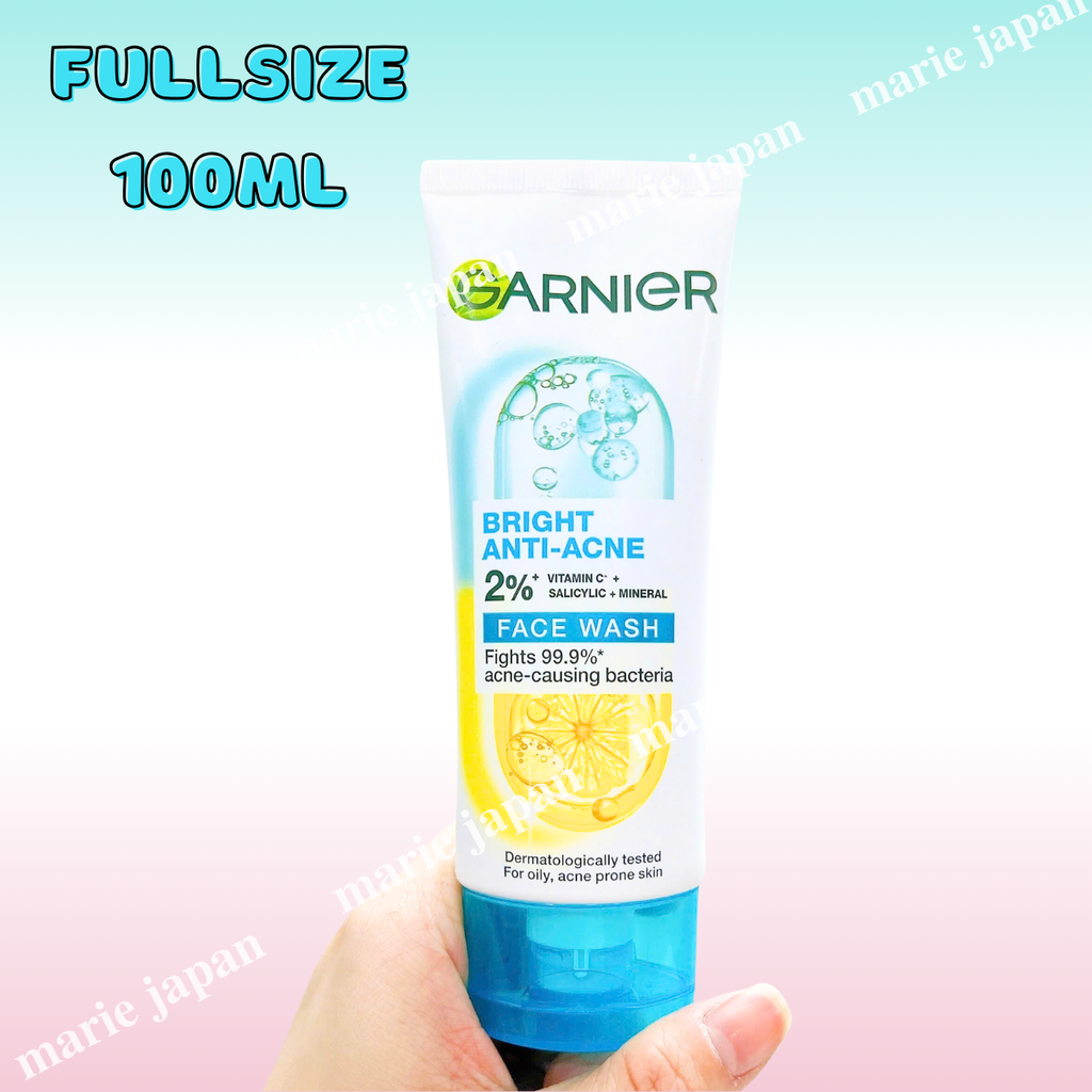 Sữa Rửa Mặt Garnier 3in1 Giảm Mụn Dưỡng Sáng Da Bright Complete Anti-Acne MẪU MỚI Pháp 100ml