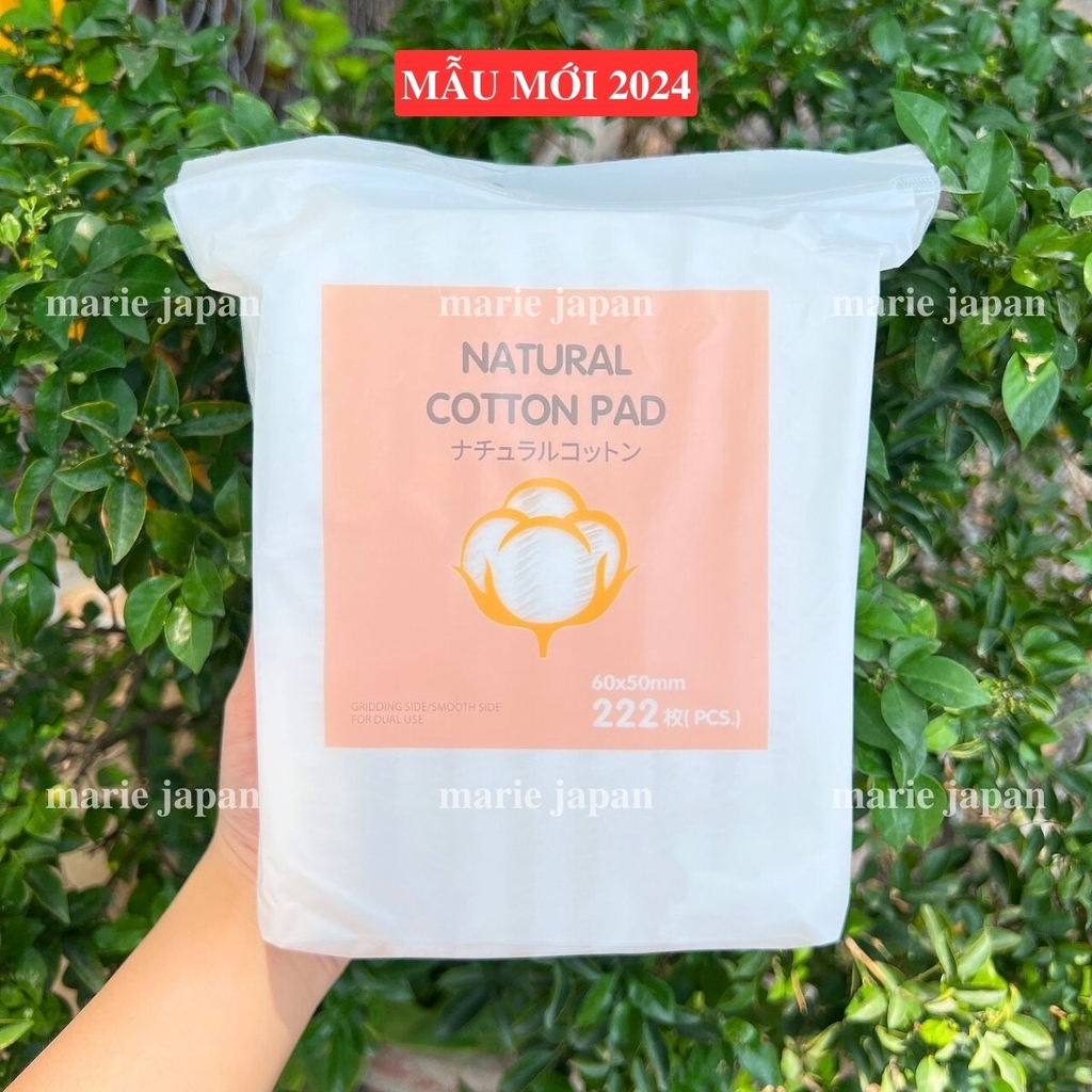 Bông Tẩy Trang NATURAL Cotton Pad 3 Lớp Bịch 222 Miếng