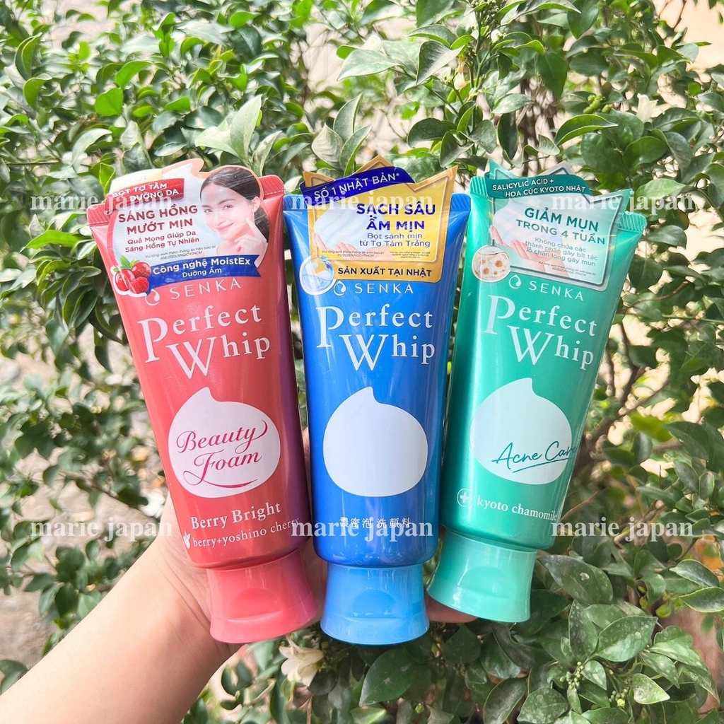 Sữa Rửa Mặt Tạo Bọt Senka Perfect Whip Sáng Da Làm Sạch Sâu 120g Chính Hãng