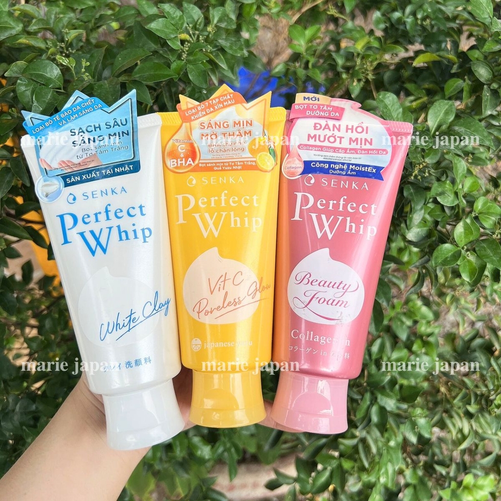 Sữa Rửa Mặt Tạo Bọt Senka Perfect Whip Sáng Da Làm Sạch Sâu 120g Chính Hãng
