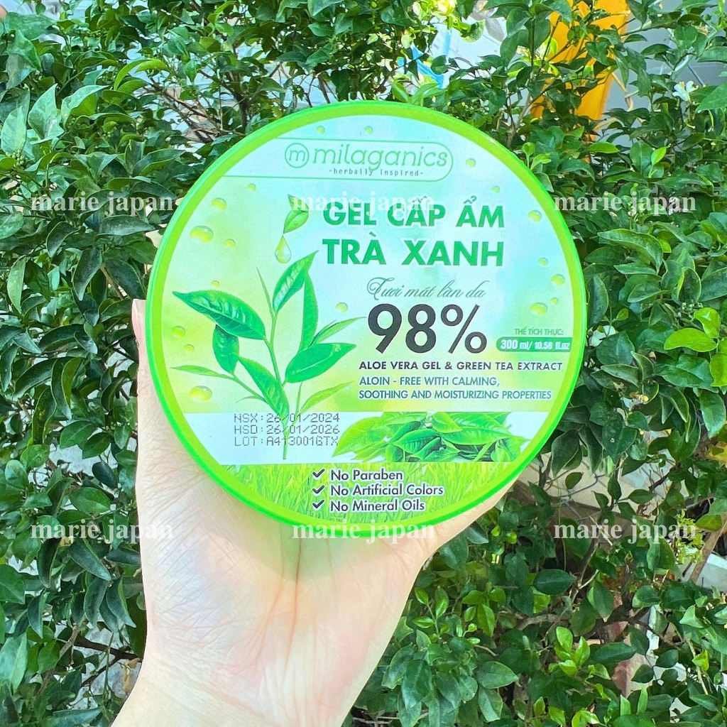 Gel Nha Đam Milaganics Dưỡng Ẩm Phục Hồi Mượt Da 300ml