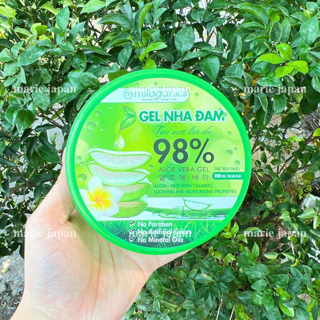 Gel Nha Đam Milaganics Dưỡng Ẩm Phục Hồi Mượt Da 300ml