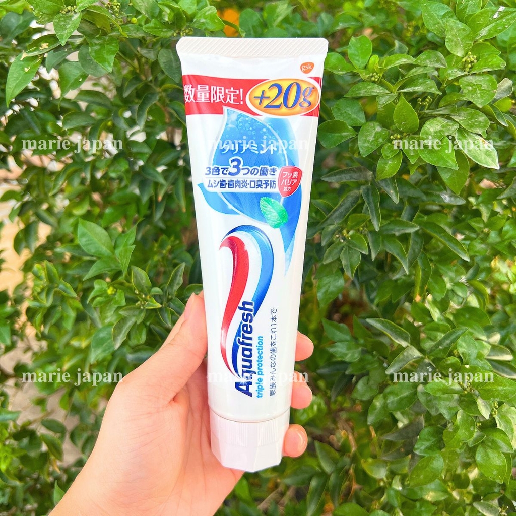 Kem Đánh Răng AquaFresh +20g The Mát Sáng Răng Triple Protection Nhật Bản Tuýp 160g