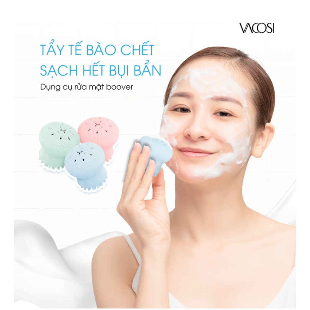 Mút Rửa Mặt Bạch Tuộc Vacosi Silicone Mềm Mại Tạo Bọt Dễ Dàng Giúp Da Sạch Sâu Hàn Quốc - GIAO MÀU NGẪU NHIÊN