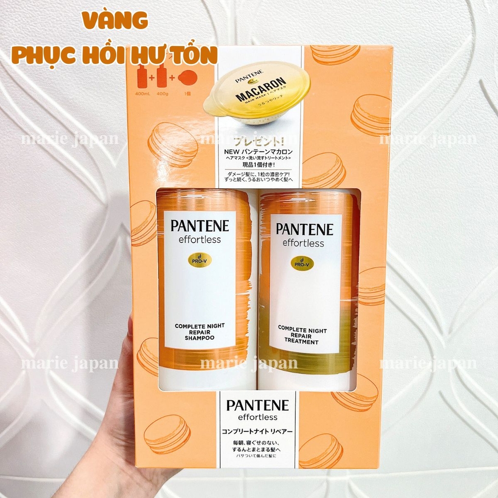 Set Gội Xả Pantene Micellar Phục Hồi Hư Tổn Siêu Bồng Bềnh Chai 400ml*2 - Tặng Kèm Ủ Tóc Macaron 12ml Nhật Bản