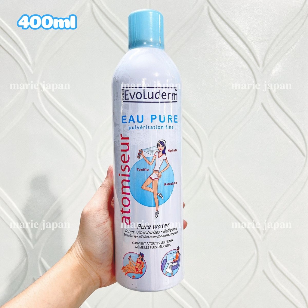 Xịt Khoáng Evoluderm Atomiseur Eau Pure Cấp Ẩm Làm Dịu Da Chai 400ml