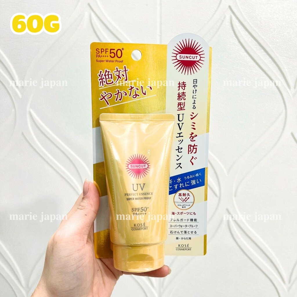 Tinh Chất Chống Nắng Kosé Suncut Super Waterproof SPF50 PA+++ Siêu Chống Nước Mỏng Nhẹ Trên Da Nhật Bản 60g