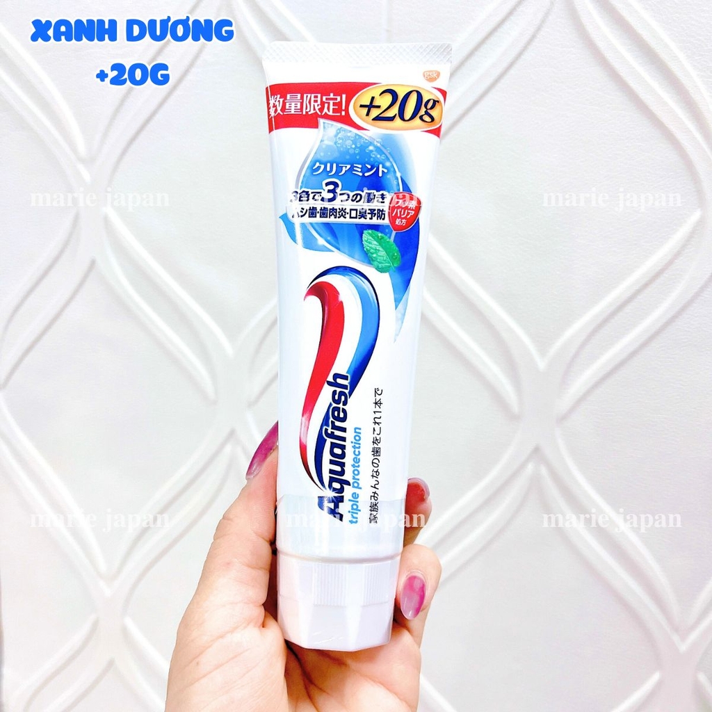 Kem Đánh Răng AquaFresh +20g The Mát Sáng Răng Triple Protection Nhật Bản Tuýp 160g