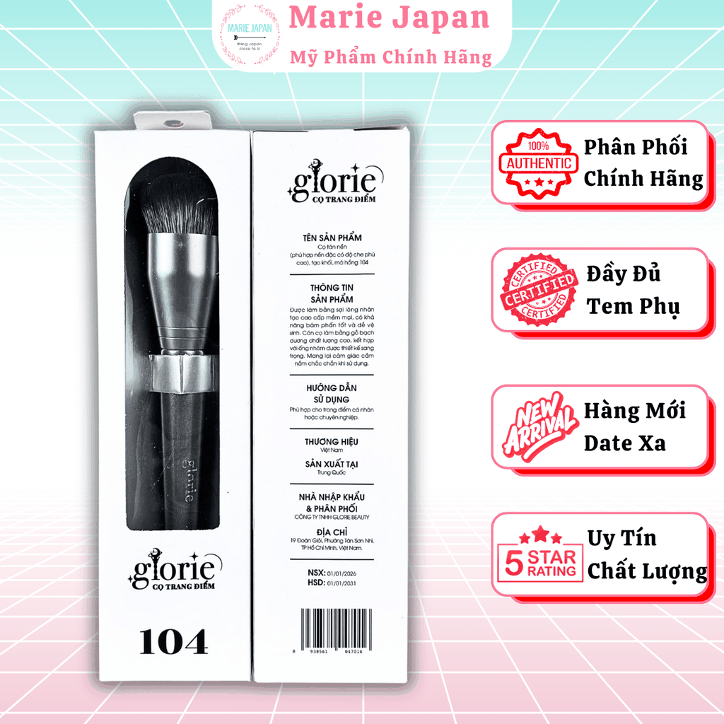 Cọ Trang Điểm Glorie Makeup Chuyên Nghiệp Lông Siêu Mềm Bám Phấn Professional Brush