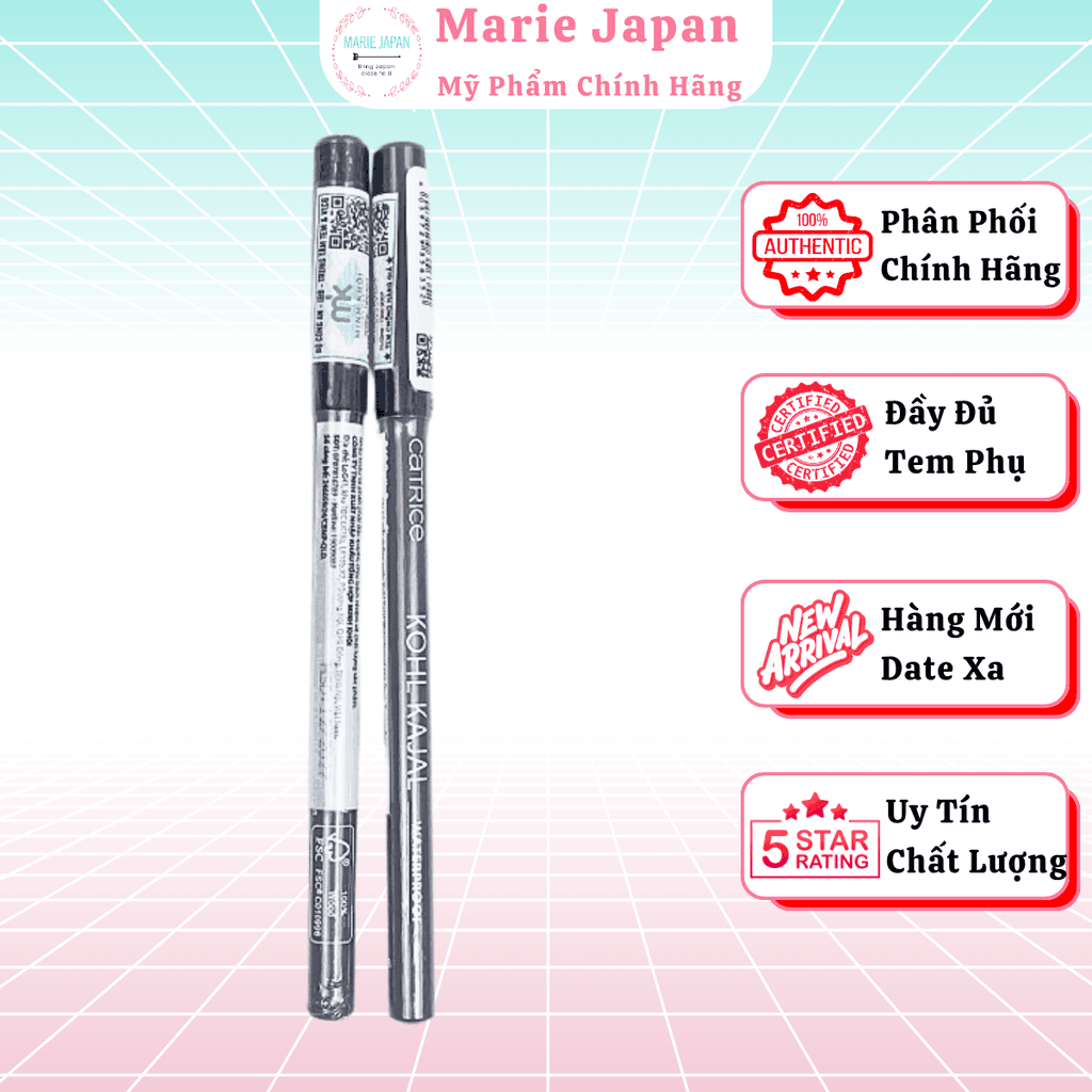 Chì Kẻ Mắt Catrice Kohl Kajal Waterproof  Đầu Kẻ Mềm Dễ Tán Tạo Đường Sắc Nét Lâu Trôi