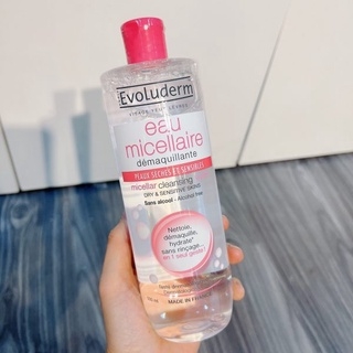 Nước Tẩy Trang Evoluderm Micellar Cleansing Water Cho Da Khô Nhạy Cảm Chai 500ml