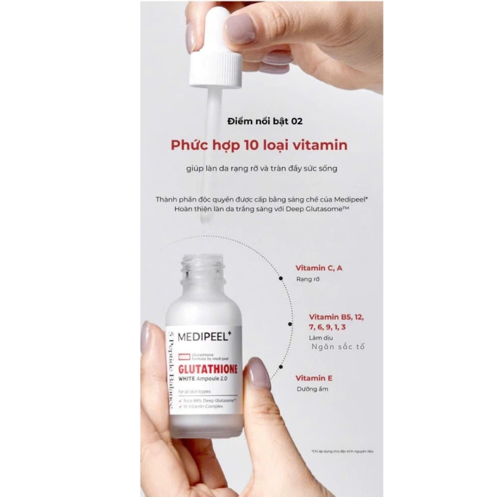 Serum Medi Peel Glutathione 6000 Dưỡng Trắng Cấp Ẩm White Ampoule Mẫu Mới Hàn Quốc 30ml