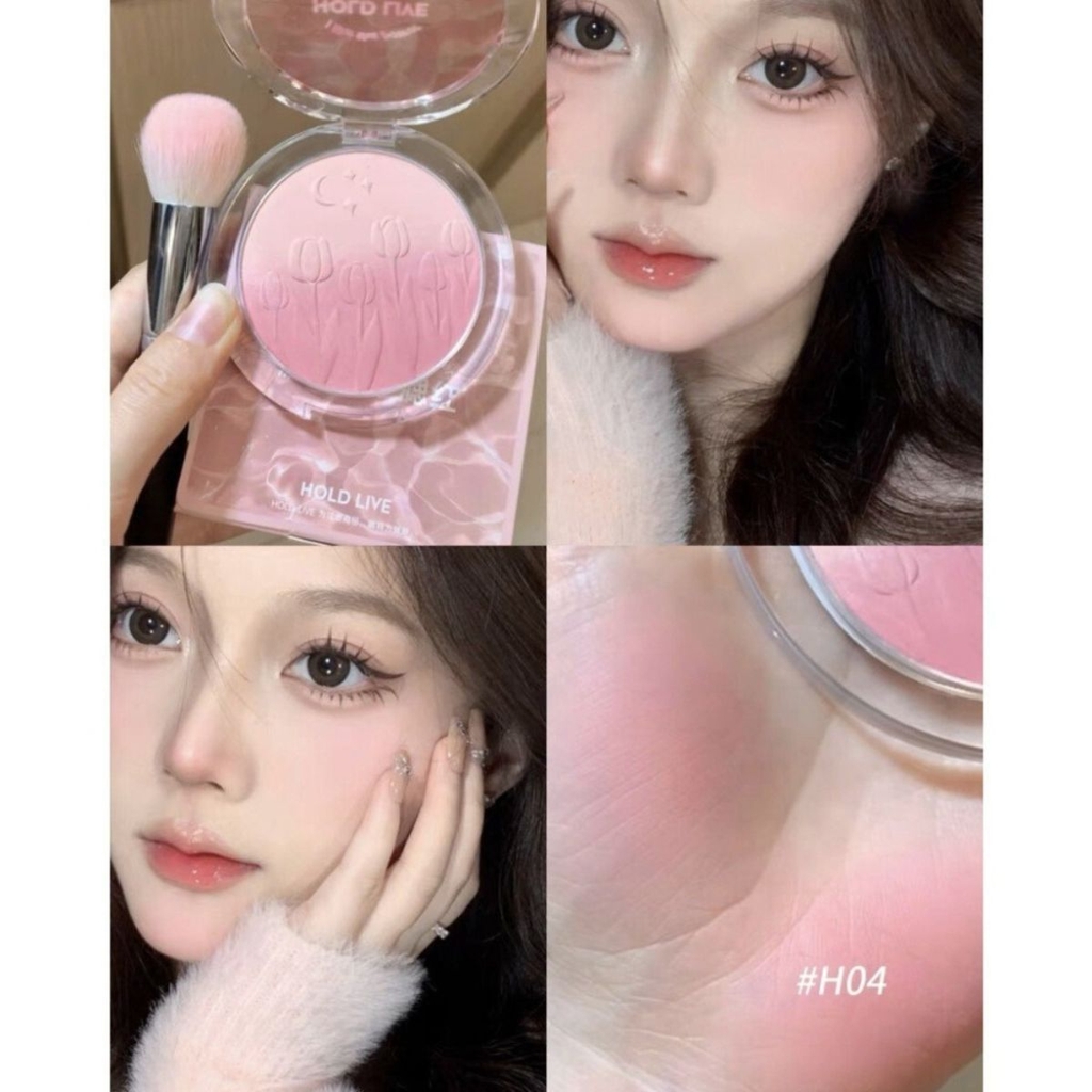 Phấn Má Hồng HOLD LIVE Hoa Tulip Ombre Đá Băng Cực Tự Nhiên Mỏng Mịn Ripple Tulle HL667