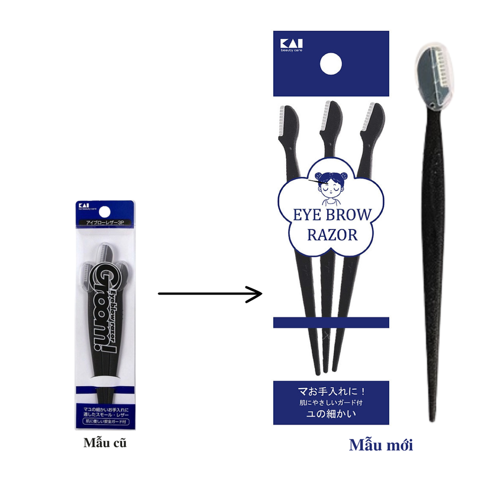 Set 3 Dao Cạo Chân Mày Kai Eyebrow - SET ĐEN