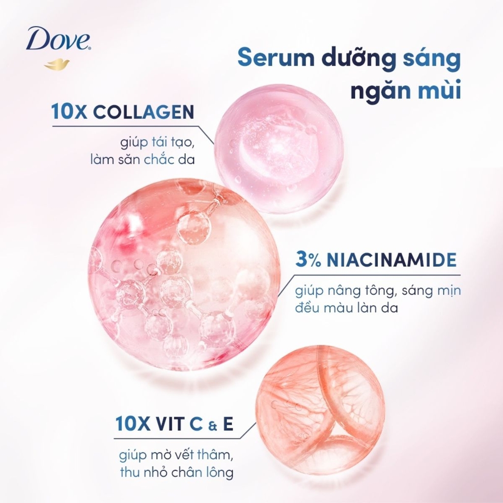 Kem Khử Mùi Dove Tinh Chất Serum Dưỡng Sáng Mờ Thâm Nách Deodorant Dry Serum 40ml