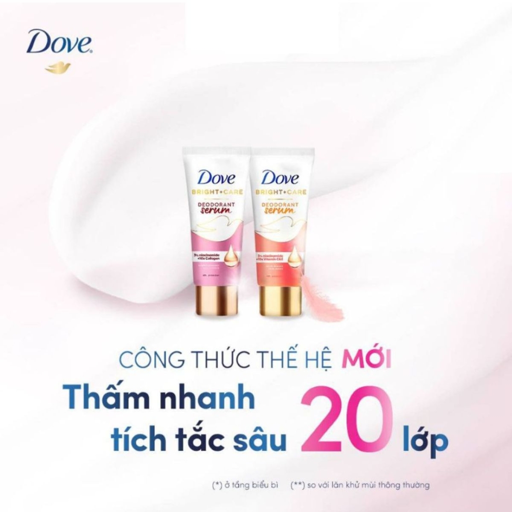 Kem Khử Mùi Dove Tinh Chất Serum Dưỡng Sáng Mờ Thâm Nách Deodorant Dry Serum 40ml
