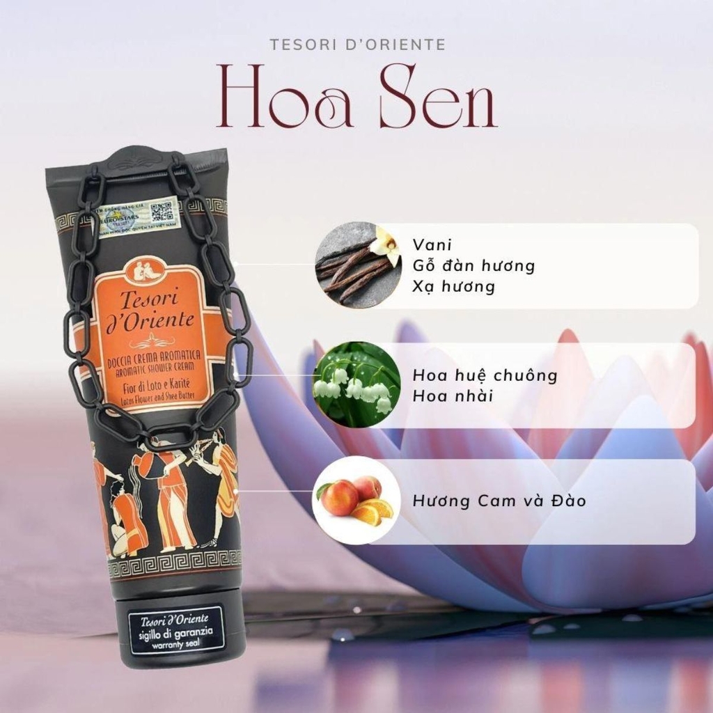 Sữa Tắm Hương Nước Hoa Tesori D'oriente Lưu Hương Quyến Rũ Sang Trọng Cao Cấp Chính Hãng Italy