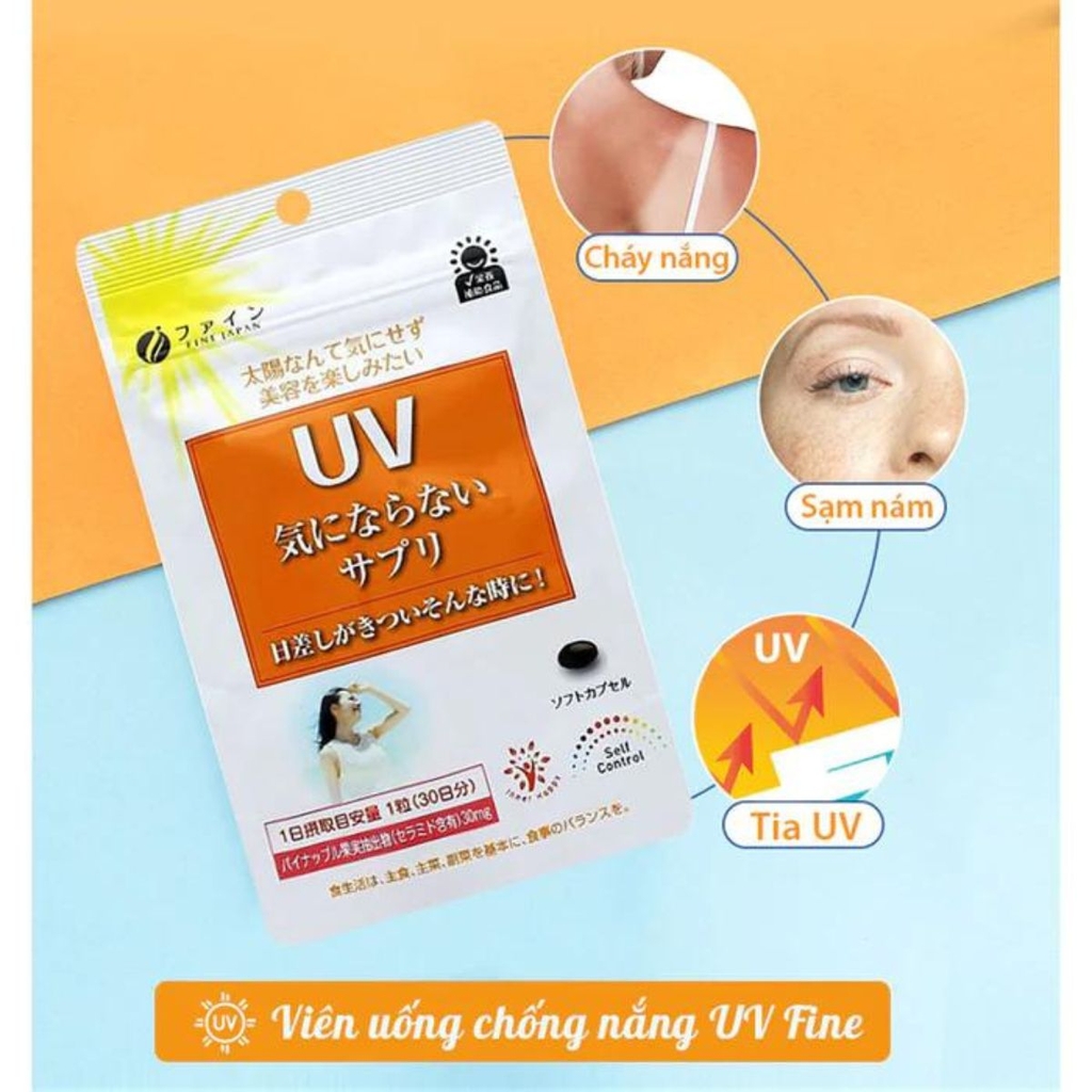 Viên Uống Chống Nắng Uv Care Plus Fine Japan Nhật Bản Gói 30 Viên
