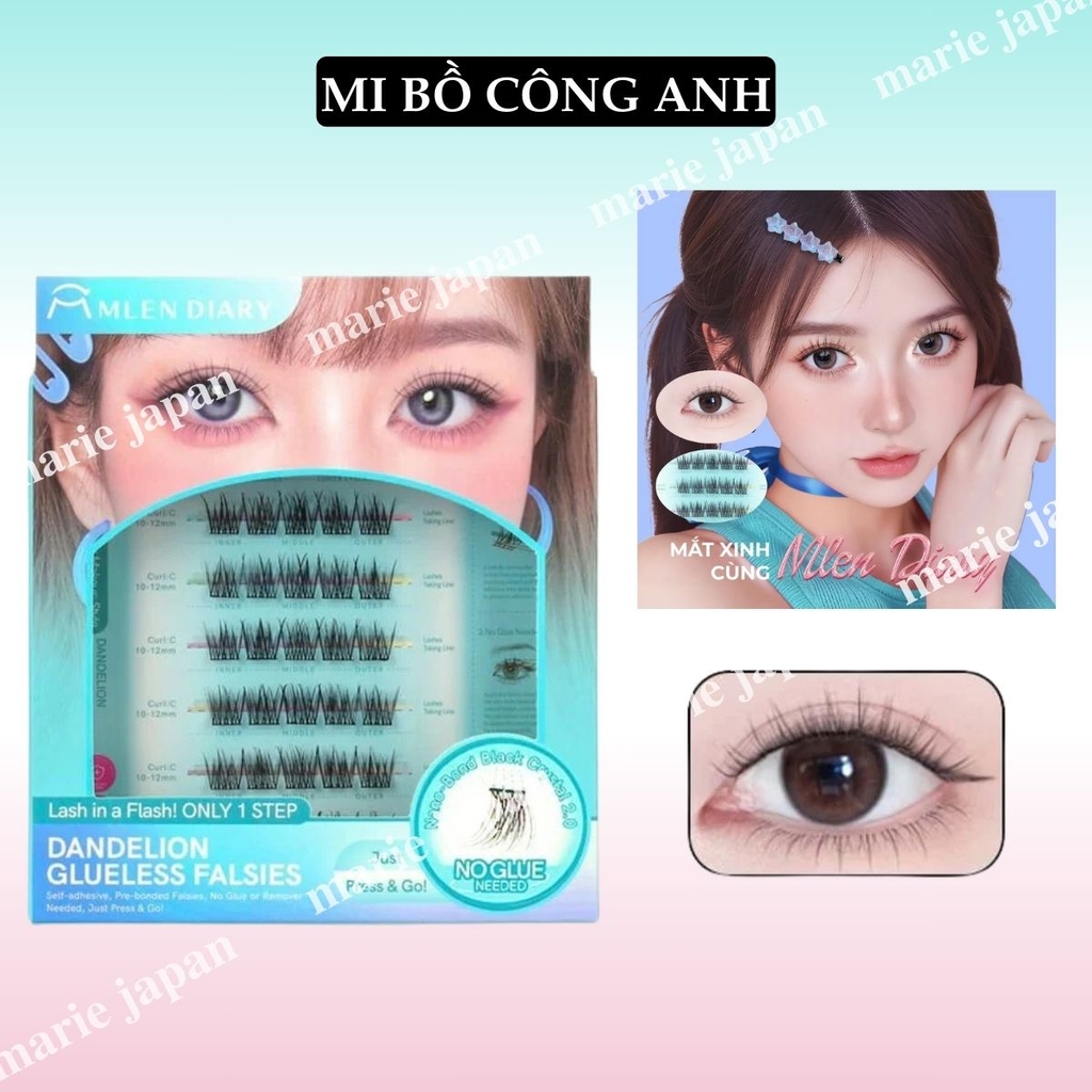 Lông Mi Cụm Mlen Diary Có Sẵn Keo Dễ Gắn Có Thể Tái Sử Dụng Mắt To Tự Nhiên