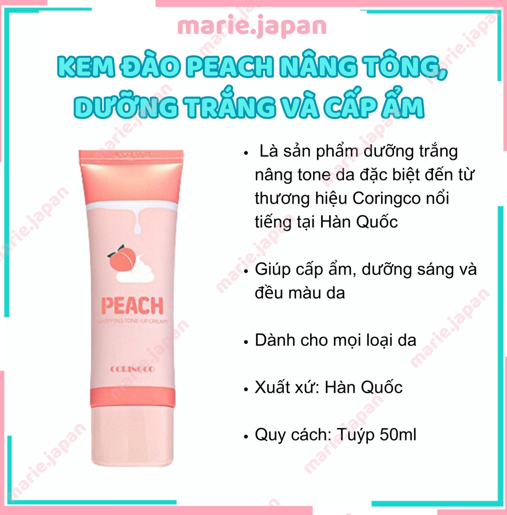 Kem Đào Peach Tone Up Dưỡng Trắng  Whipping Tone Up Cream 50ml