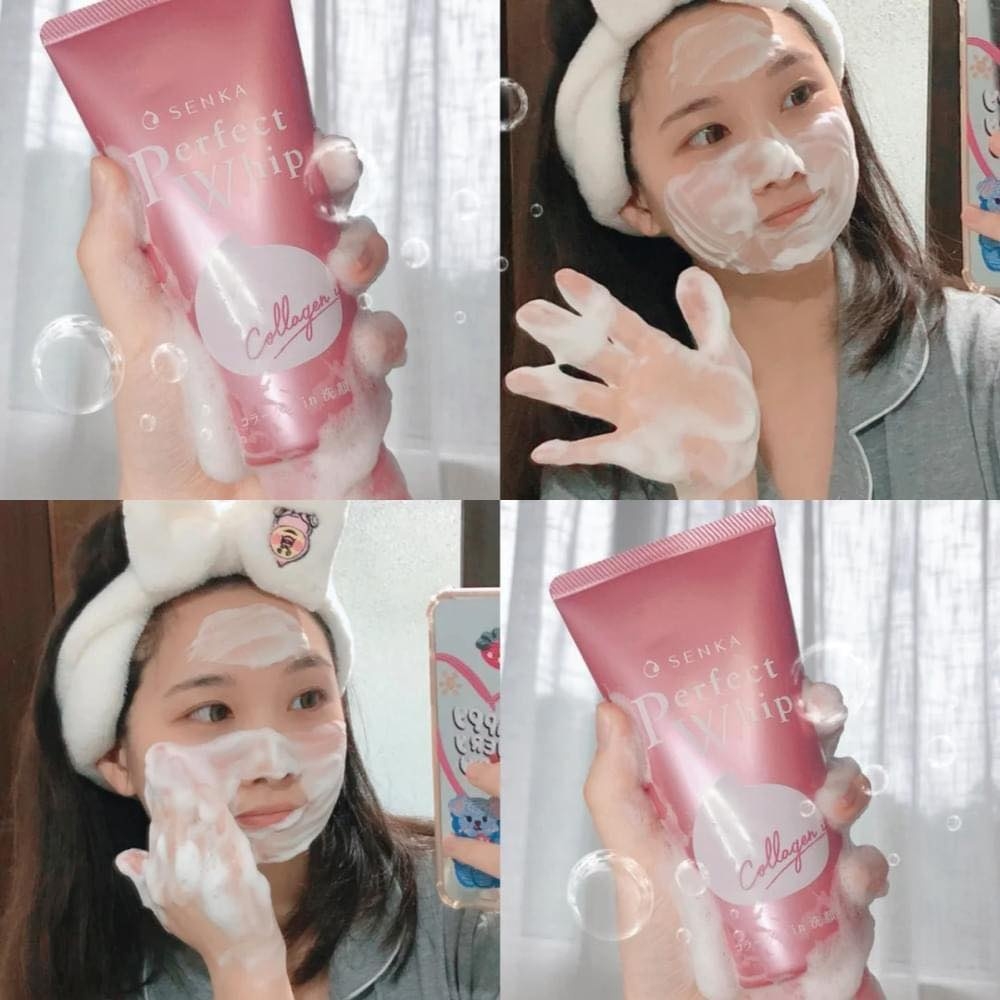 Sữa Rửa Mặt Tạo Bọt Senka Perfect Whip Sáng Da Làm Sạch Sâu 120g Chính Hãng