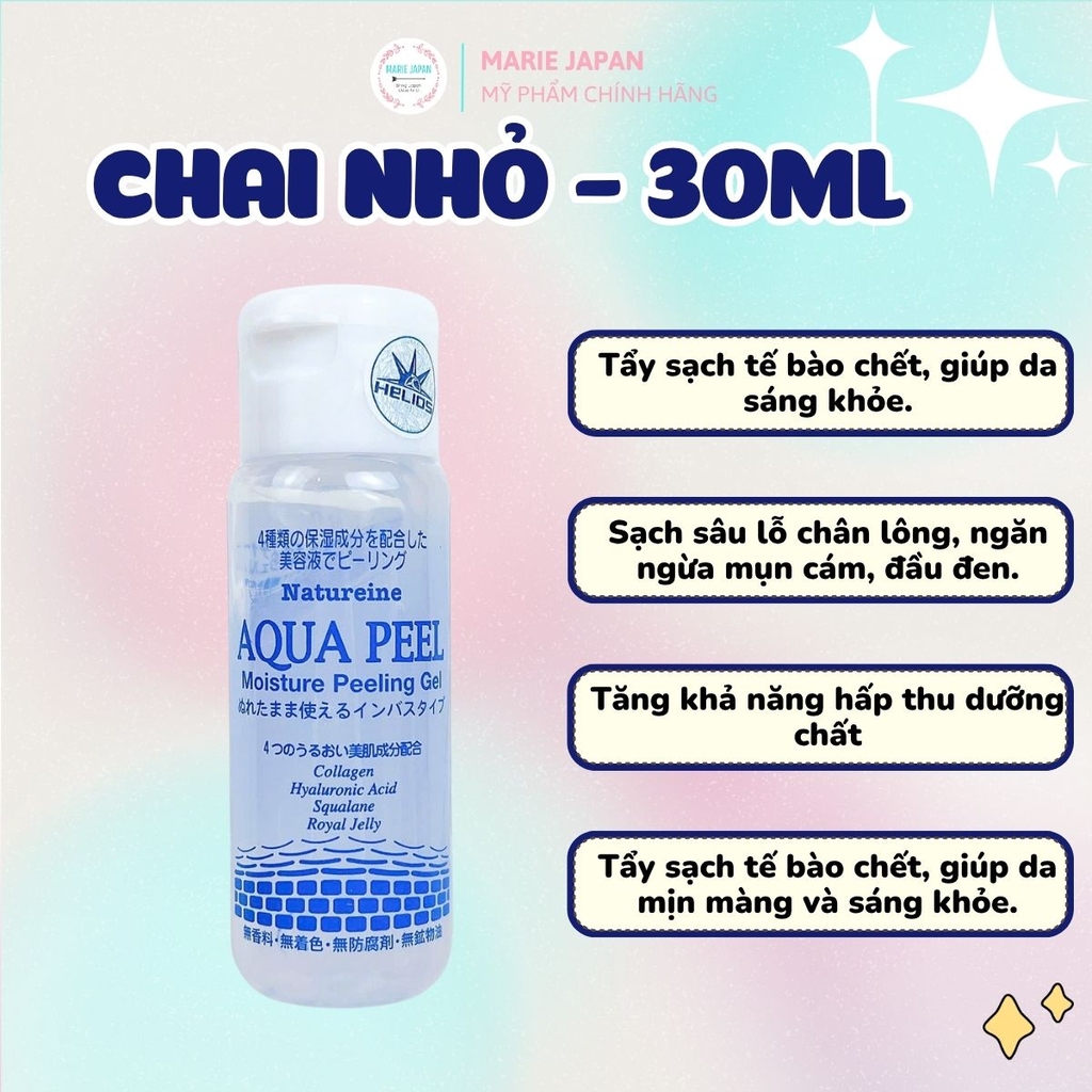 Tẩy Tế Bào Chết Natureine Aqua Peel Gel Sạch Dịu Nhẹ Dưỡng Ẩm Sáng Da Nhật Bản Chai 200ml 