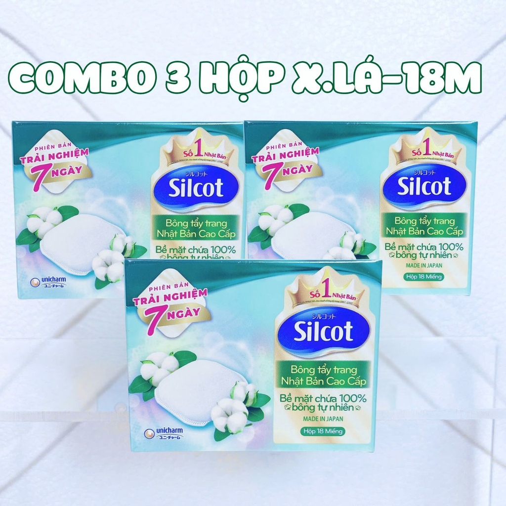 Bông Tẩy Trang Silcot Làm Sạch Nhẹ Nhàng Không Sơ Bông Unicharm Nhật Bản Hộp 82 Miếng