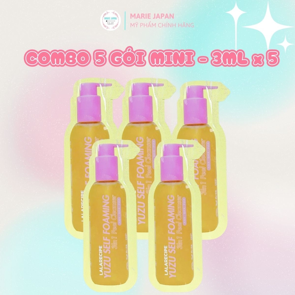 Sữa Rửa Mặt Sủi Bọt Lalarecipe Yuzu Sạch Sâu Dưỡng Ẩm Sáng Da Self Foaming 3in1 Peel Hàn Quốc Tuýp 100ml