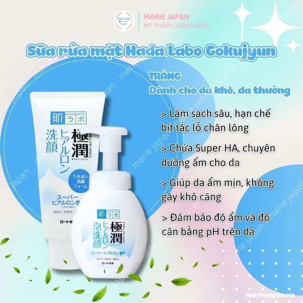 Sữa rửa mặt Hada Labo Gokujyun Nhật Bản