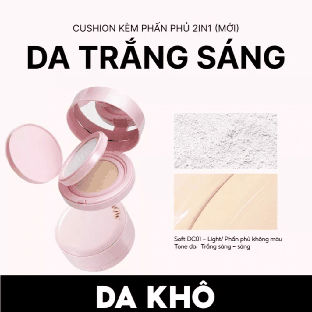 [MUA 1 TẶNG 1] Cushion + Phấn Phủ 2in1 Menow Mịn Lì Che Phủ Rouge Light Makeup Cushion Powder Cream TẶNG BẢNG PHẤN 4 Ô