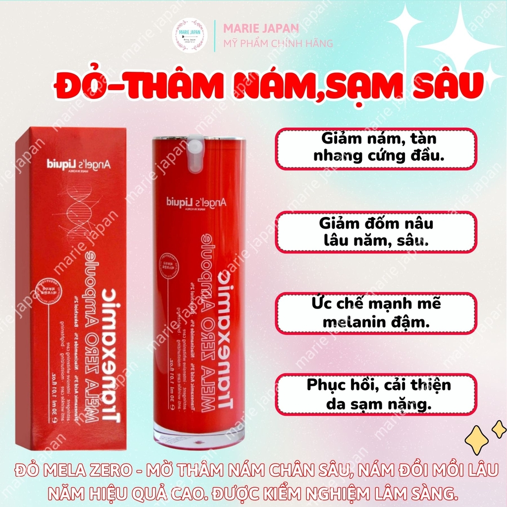 Siêu Tinh chất Angel's Liquid Tranexamic Dưỡng Trắng Mờ Nám Chuyên Biệt Hiệu Quả Mela Ampoule 30ml