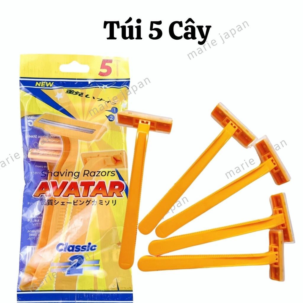 Dao Cạo Avatar 2 Lưỡi Gọn Nhẹ Êm Ái Shaving Razors Túi 5 Cây