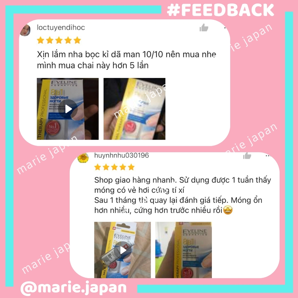 Dưỡng Móng Tay Eveline 8in1 Total Action Nail Therapy Lọ 12ml