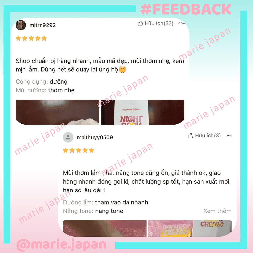 [MUA 2 TẶNG 1] Kem Dưỡng Boby Five Grains Niacinamide Nâng Tone Sáng Da Cấp Ẩm Day & Night - TẶNG GĂNG TAY NÂU THOA KEM