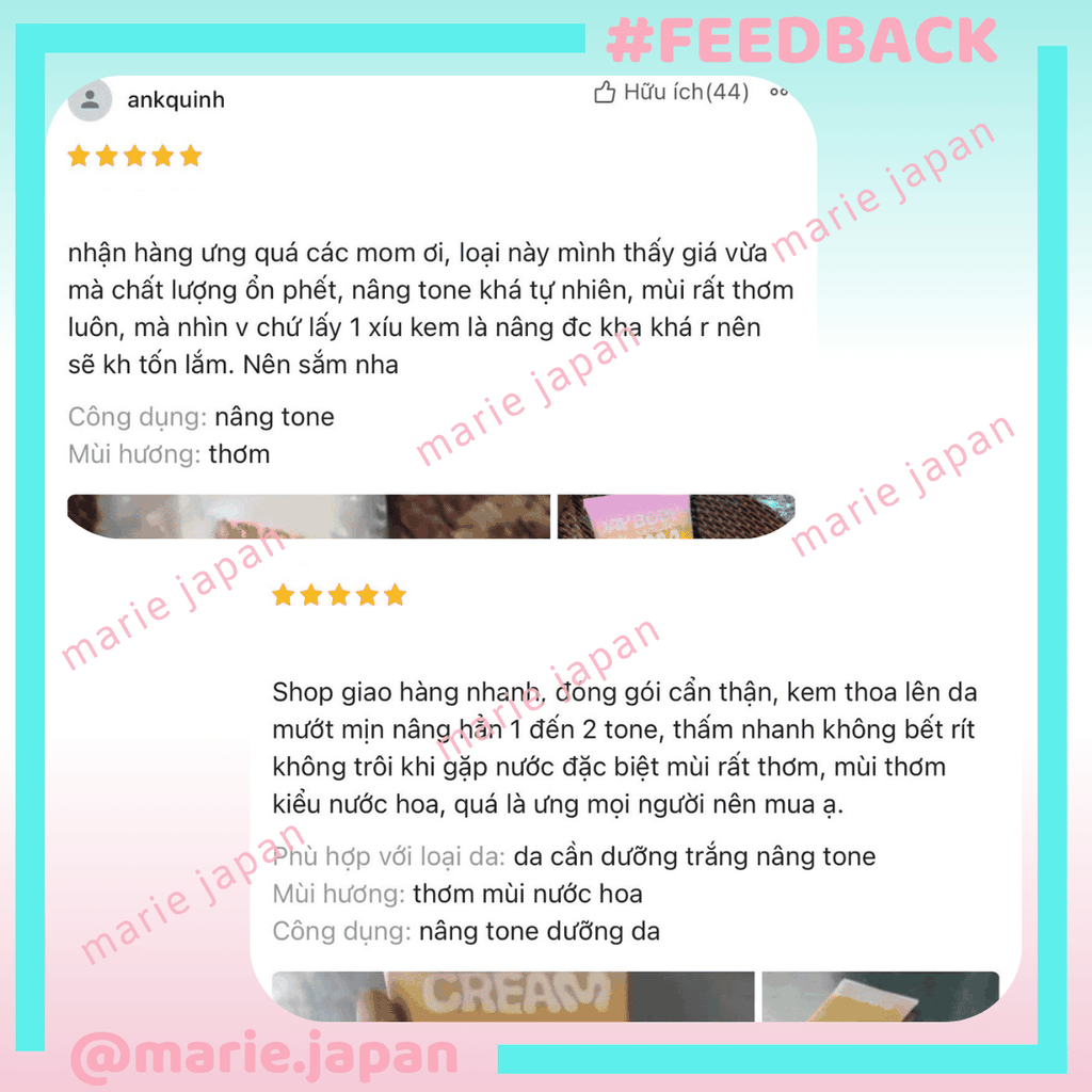[MUA 2 TẶNG 1] Kem Dưỡng Boby Five Grains Niacinamide Nâng Tone Sáng Da Cấp Ẩm Day & Night - TẶNG GĂNG TAY NÂU THOA KEM