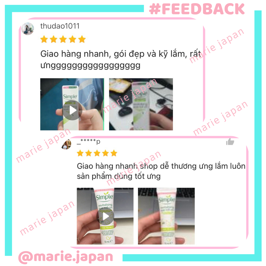 Kem Dưỡng Mắt Dạng Lăn Giảm Thâm Simple Revitalising Eye Roll-On 15ml