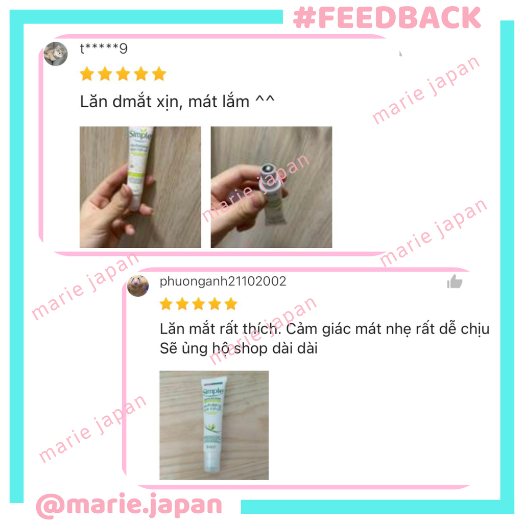 Kem Dưỡng Mắt Dạng Lăn Giảm Thâm Simple Revitalising Eye Roll-On 15ml