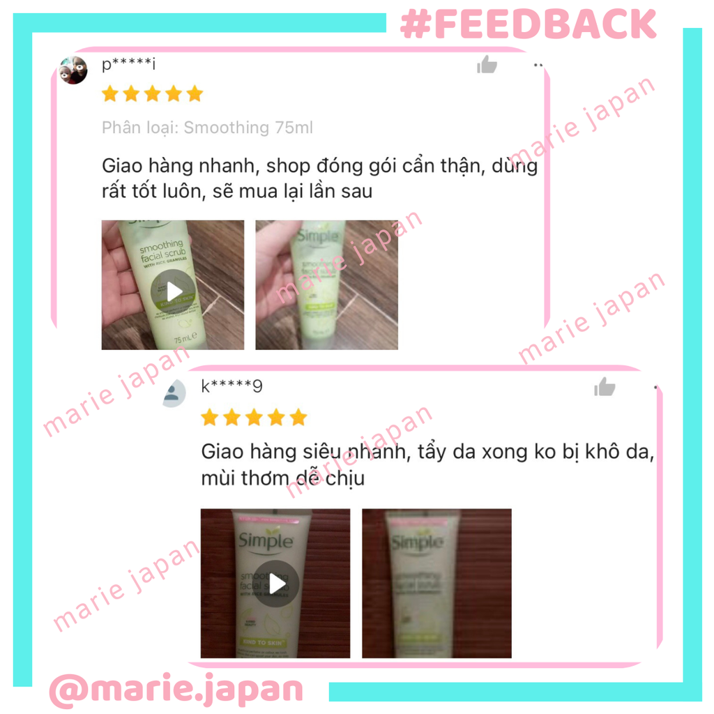 Tẩy TBC Simple Smoothing Facial Scrub Tuýp 75ml