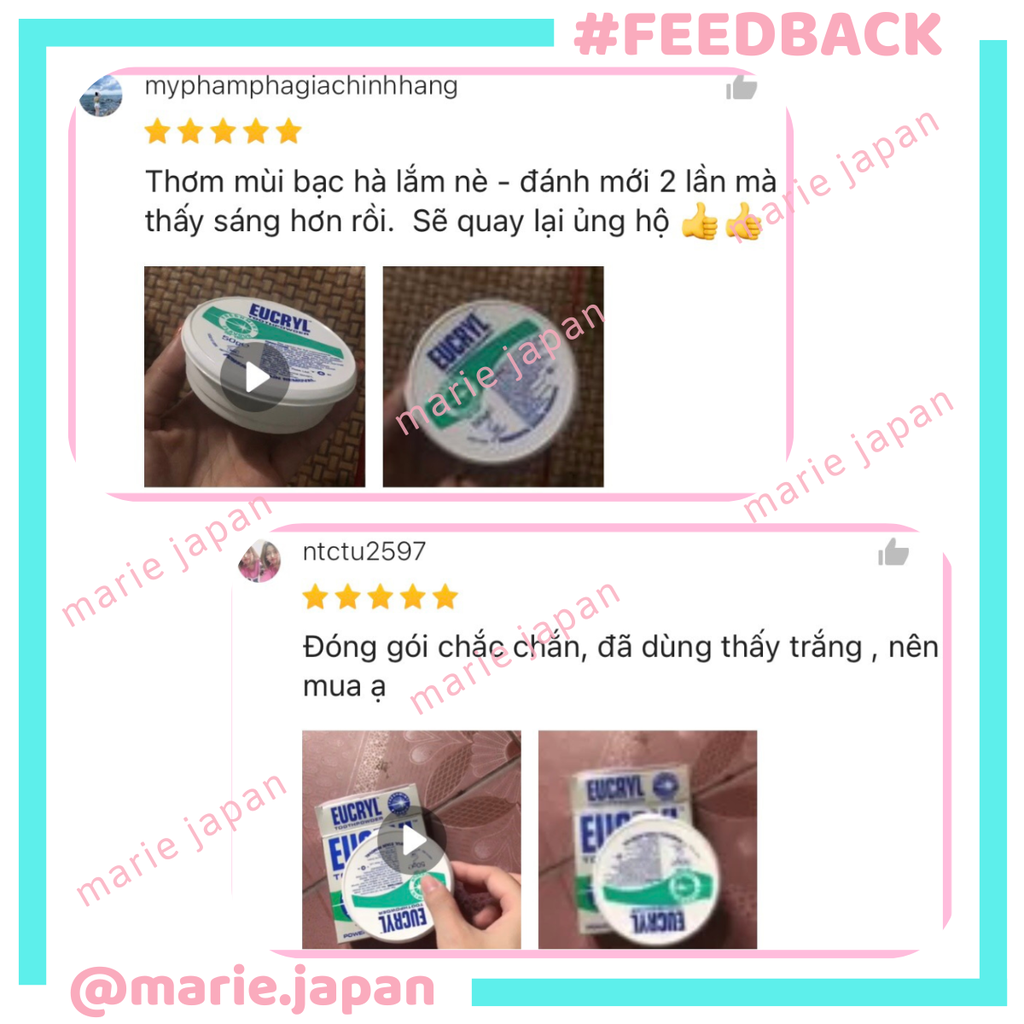 Bột Tẩy Trắng Răng Eucryl Toothpowder Powerful Stain Removal Hộp 50g