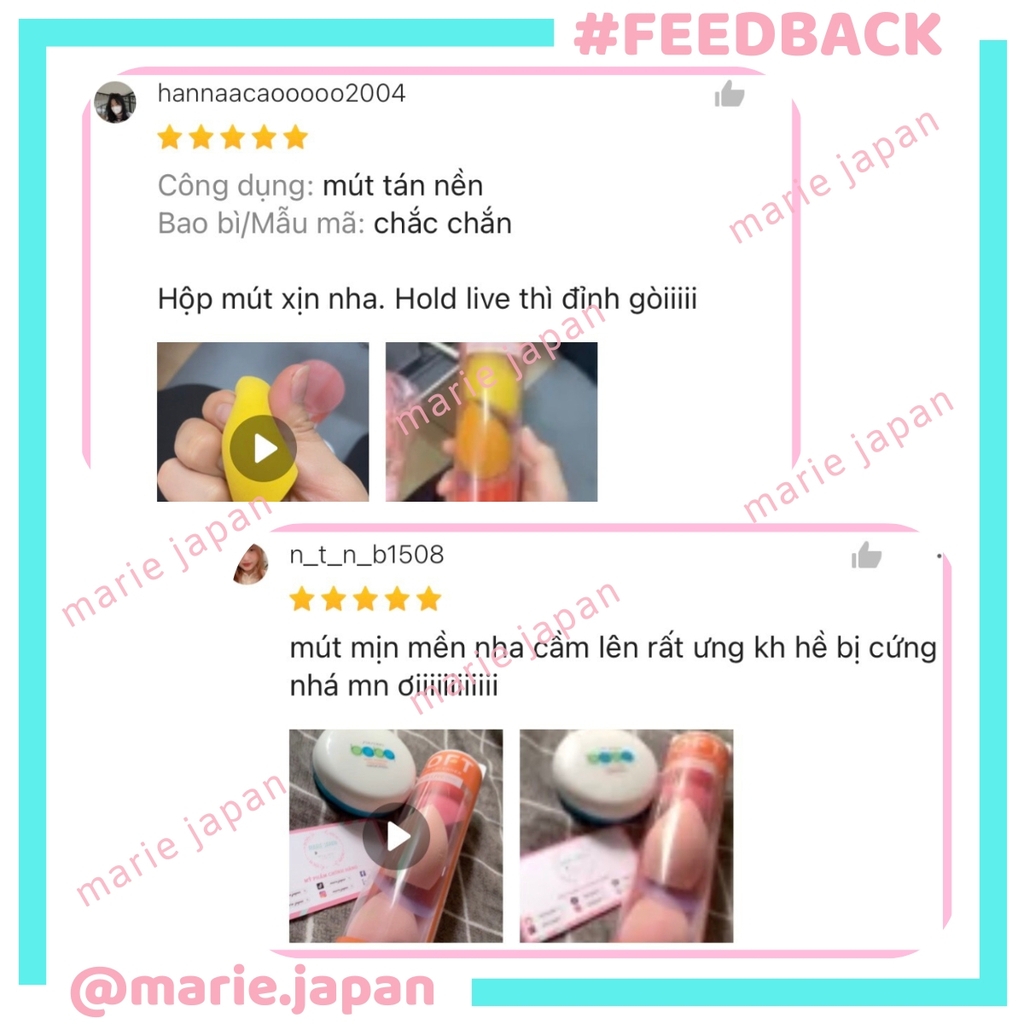 Set 3 Bông Mút HOLD LIVE Soft Beauty Blender Tán Nền Mềm Mịn