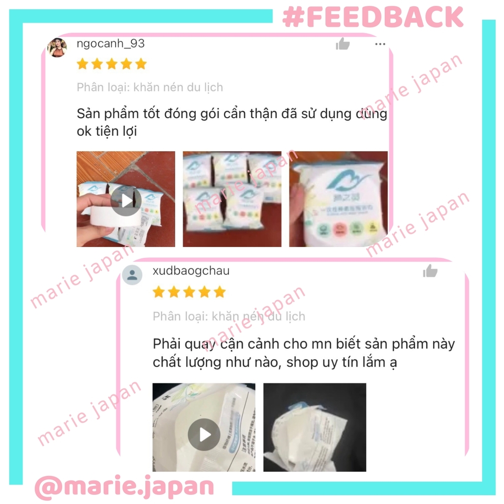 Khăn Tắm Nén Du Lịch Tiện Lợi Nội Địa Trung 100% Cotton