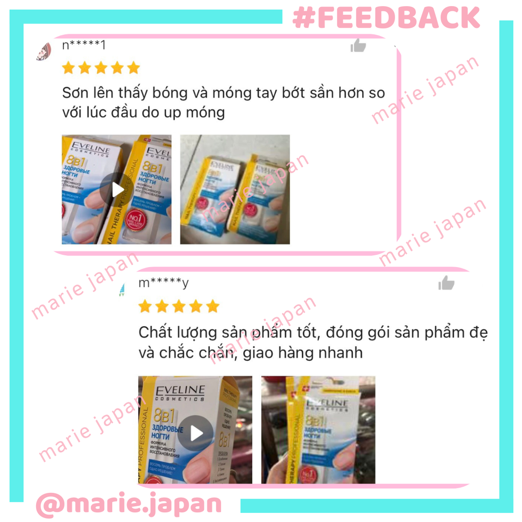 Dưỡng Móng Tay Eveline 8in1 Total Action Nail Therapy Lọ 12ml