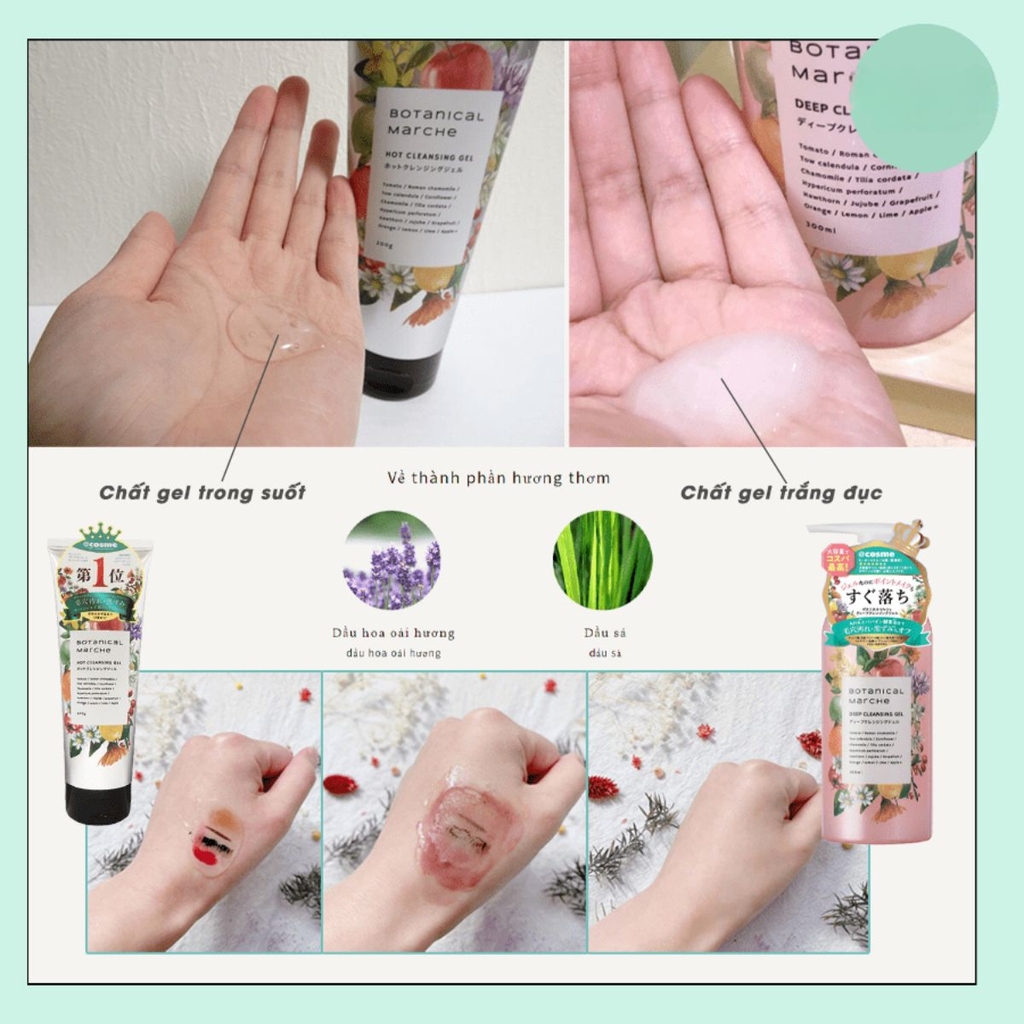 Gel Tẩy Trang Thảo Mộc Botanical Marche Làm Sạch Sâu Dưỡng Trắng Lành Tính Mọi Loại Da Nhật Bản
