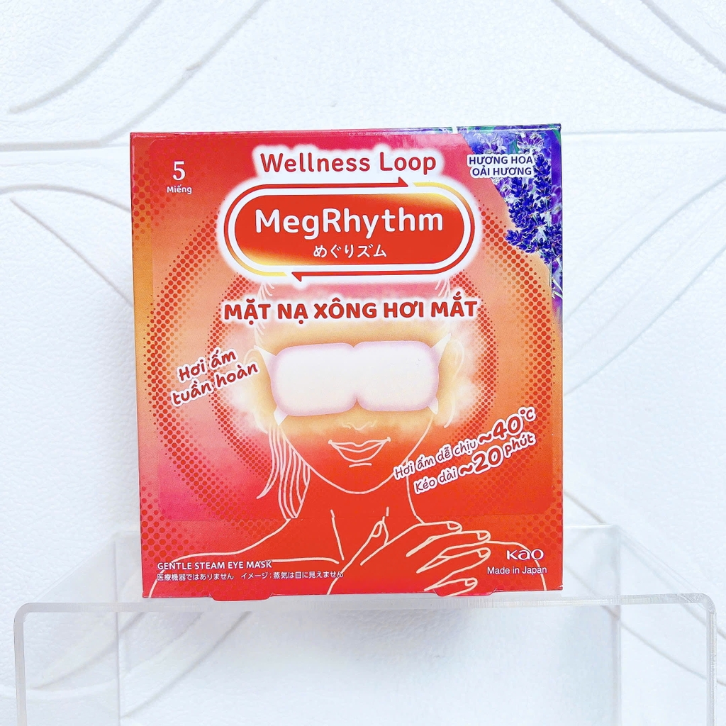 Miếng Dán Xông Hơi Nóng Thư Giãn Mắt Ngủ Ngon Kao Megrhythm Nhật Bản 12 Miếng MÀU NGẪU NHIÊN