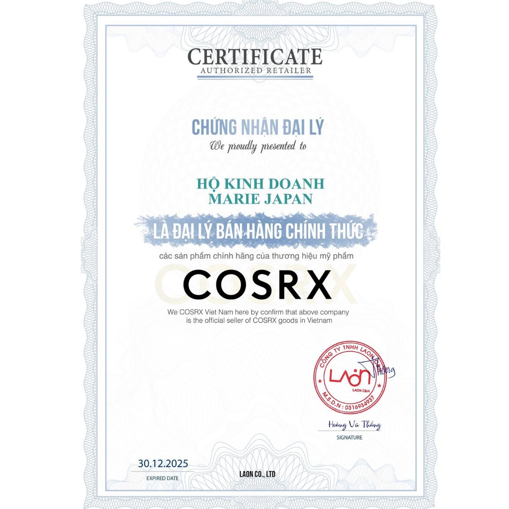 SRM COSRX Salicylic Acid Daily Gentle Cleanser TUÝP ĐỎ MINISIZE 50ML
