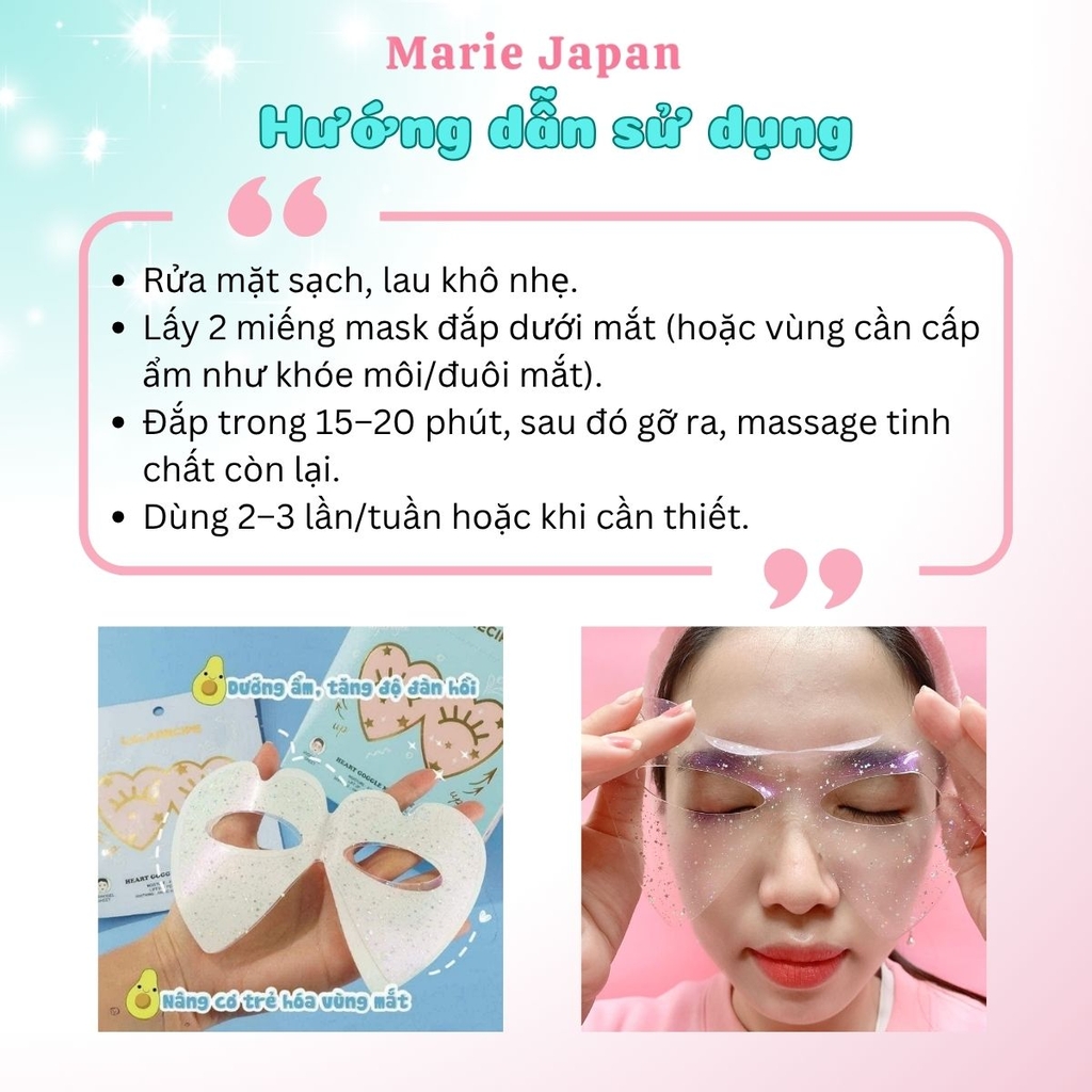 Mặt Nạ Thạch Cho Mắt Lalarecipe Heart Goggle Moisture Mask Dưỡng Ẩm Sáng Da Giảm Quầng Thâm Hàn Quốc 1 Miếng 23G