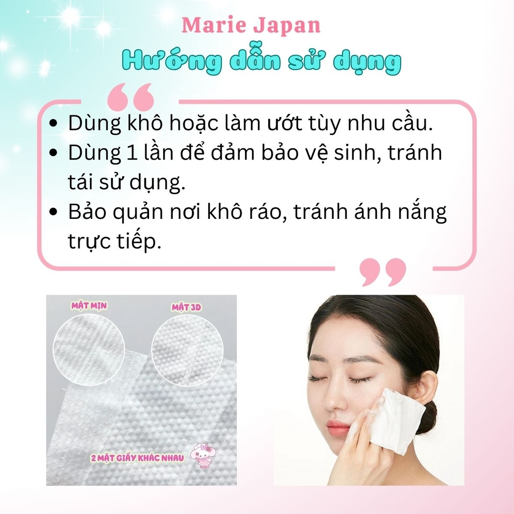 Khăn Lau Mặt Đa Năng Befou Không Xơ Bông Mềm Mịn Tiện Lợi Thân Thiện Với Da Túi 200 Khăn