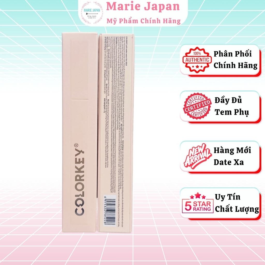 Son Kem Lì Colorkey Soft Matte Water Tint Bền Màu Lâu Trôi Siêu Mịn Môi