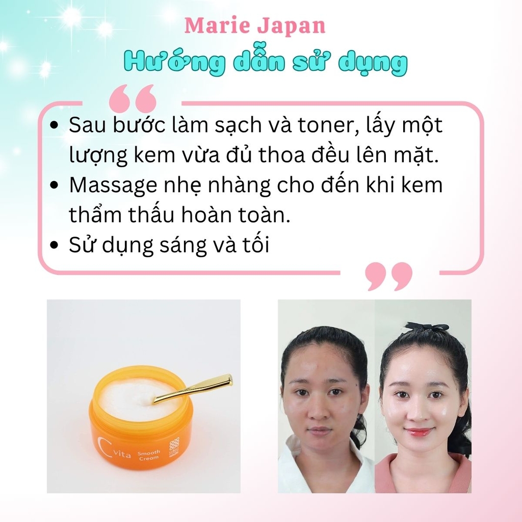 Kem Dưỡng Meishoku C Vita Smooth Cream Sáng Da Mờ Thâm Cấp Ẩm Nhật Bản Hộp 45G