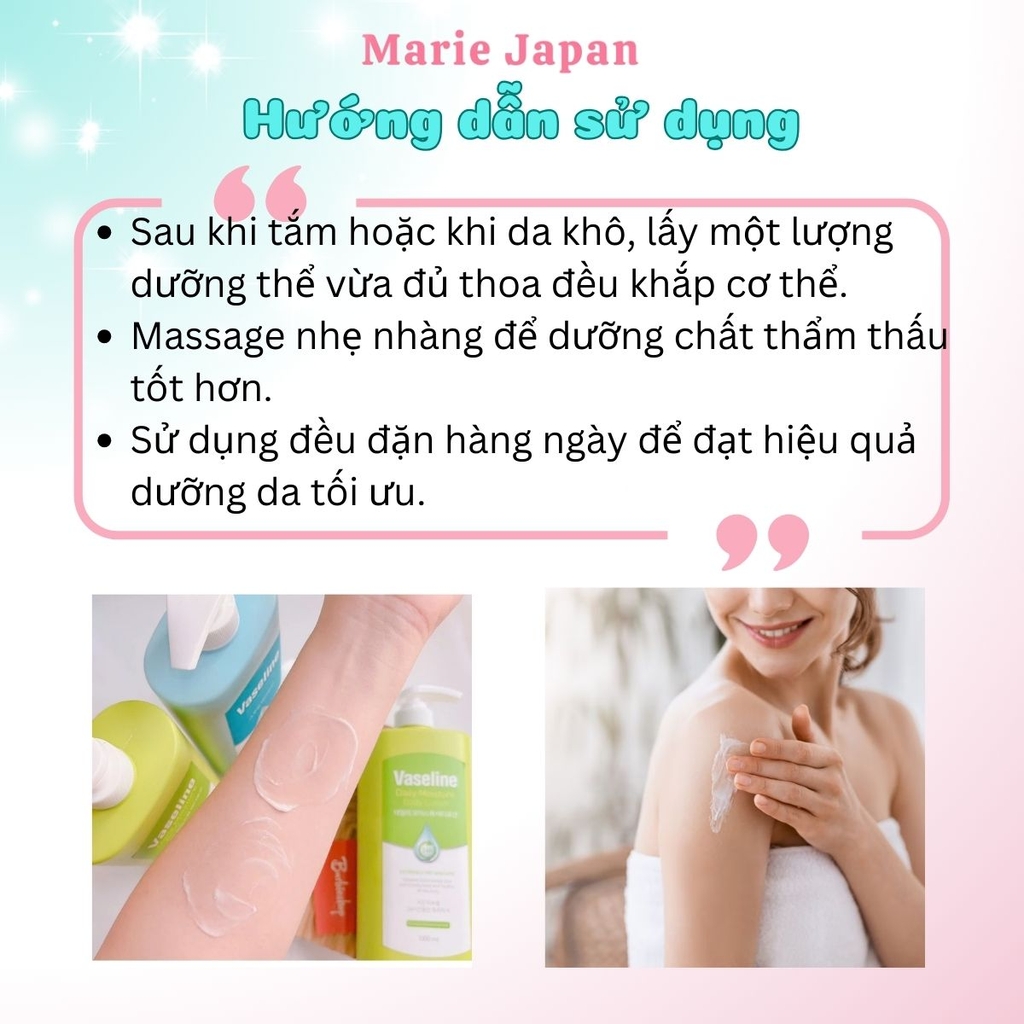 Sữa Dưỡng Thể Vaseline Dưỡng Ẩm Sáng Da Toàn Thân Bản Hàn Quốc 1000ml